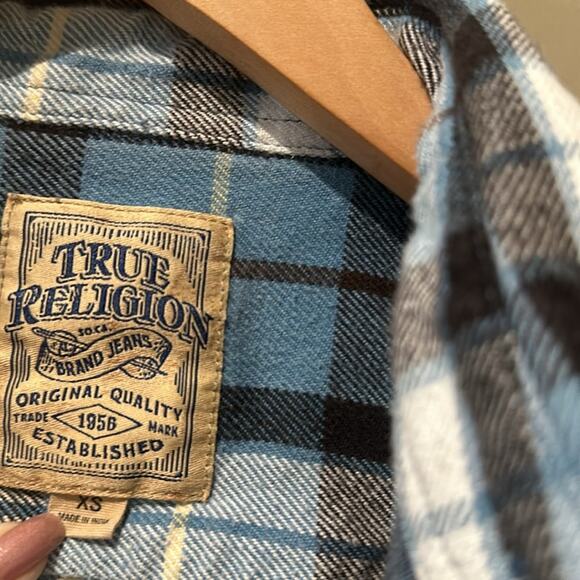 TRUE RELIGION Plaid Flannel sz XS - Picture 3 of 5
